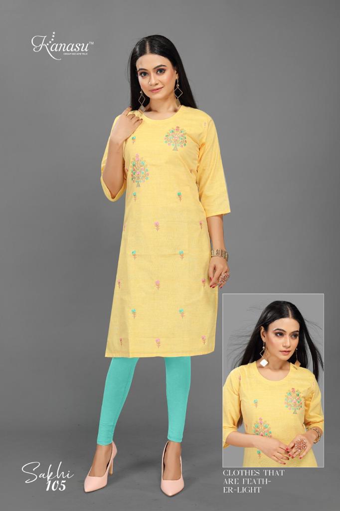 Kanasu Sakhi Latest Regular Wear Khadi Printed Kurti Collection